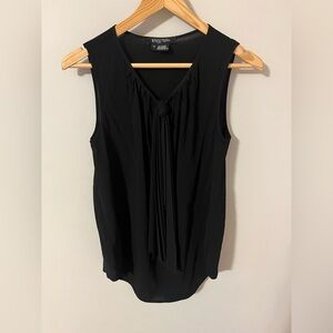 Etcetera Black Ribbon Bow Front Tie Black Tank Size 4